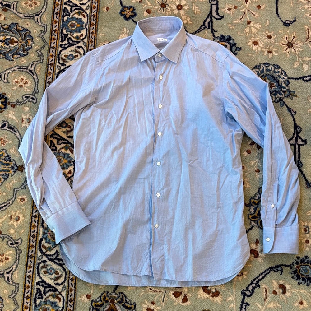 Sonrisa Italian Light Blue Men's Classic Button-Up Dress Shirt